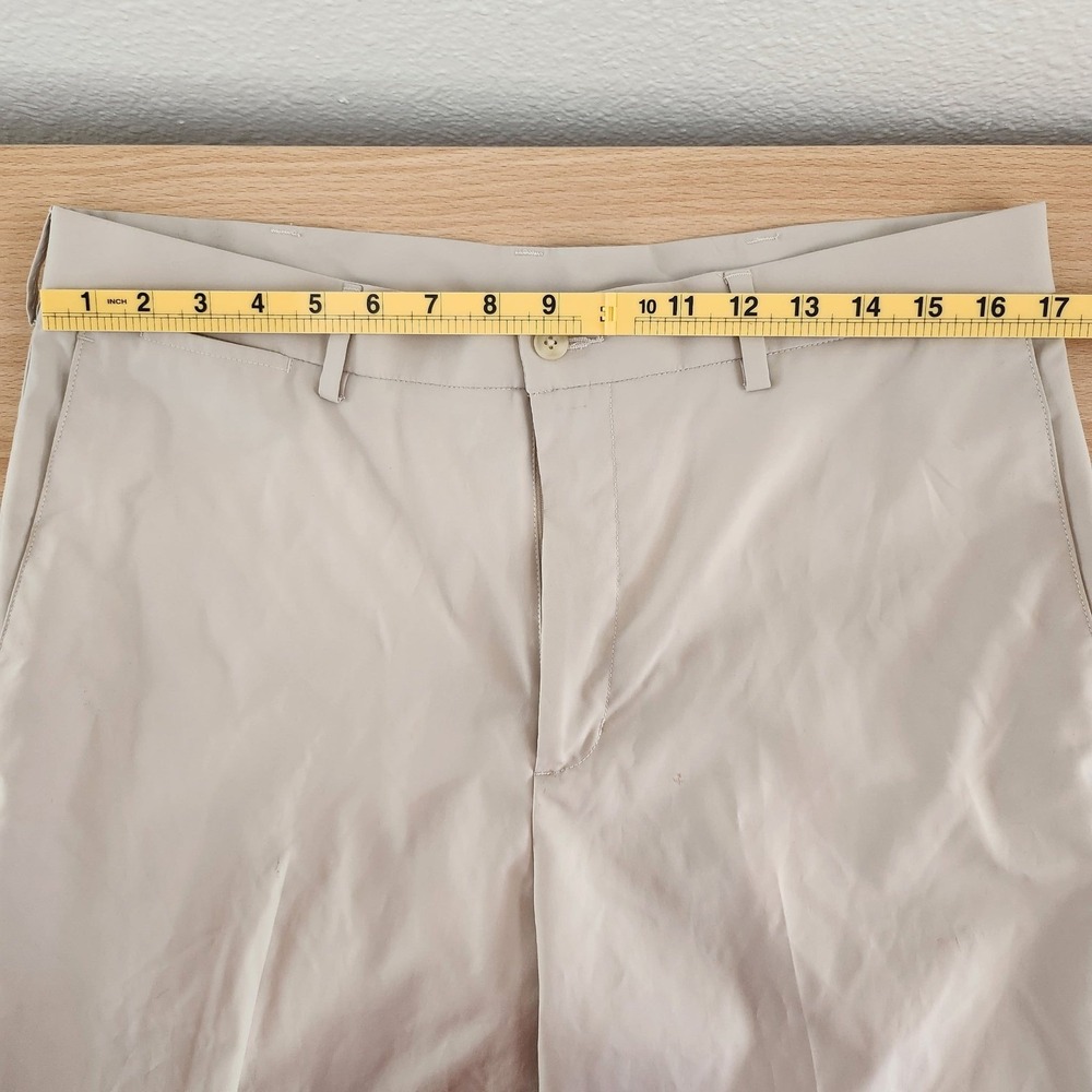 Grand Slam Performance Khaki Flat Front Mens Chino Pants 34x32 FLAW - Picture 4 of 12